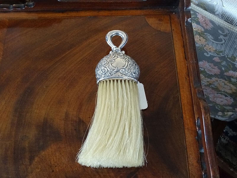 Victorian silver handle hat brush